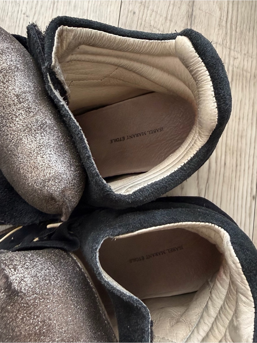 Authentic Isabel Marant wedge Bekett sneakers in black with gold - Picture 5 of 6